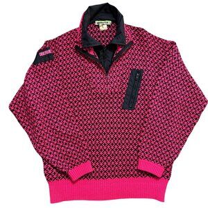 VTG Obermeyer Sport 1/4 Zip Wool Kess Ski Sweater Mens Size L Cabincore Outdoors